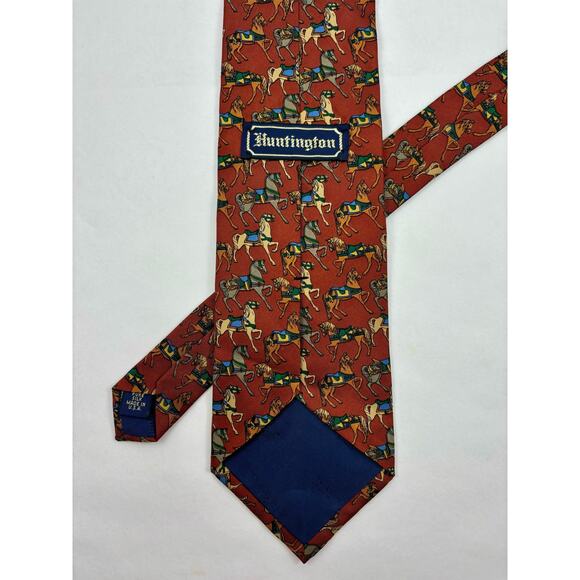 Vintage Huntington Silk Tie Horse Pattern - Picture 1 of 10